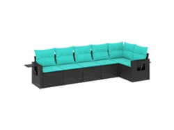 Maison Exclusive - Conjunto De Sofá De Jardín De 6 Piezas Con Cojines, De Poliratán Negro