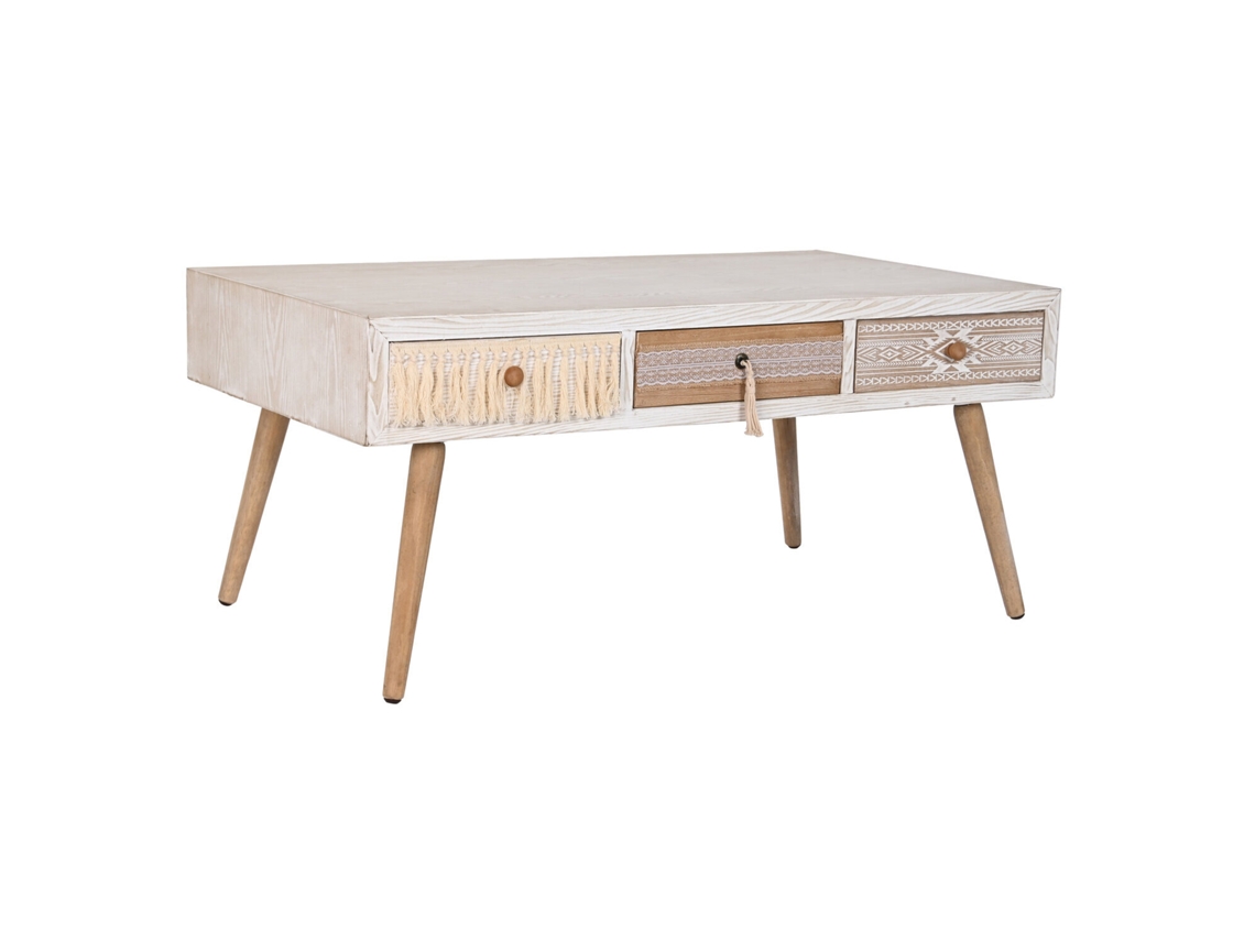 Mesa Centro Abeto Algodon Blanco 110x60x50cm