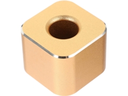 Mini portalápices cuadrado de aleación de aluminio con agujeros redondos, soporte metálico dorado.