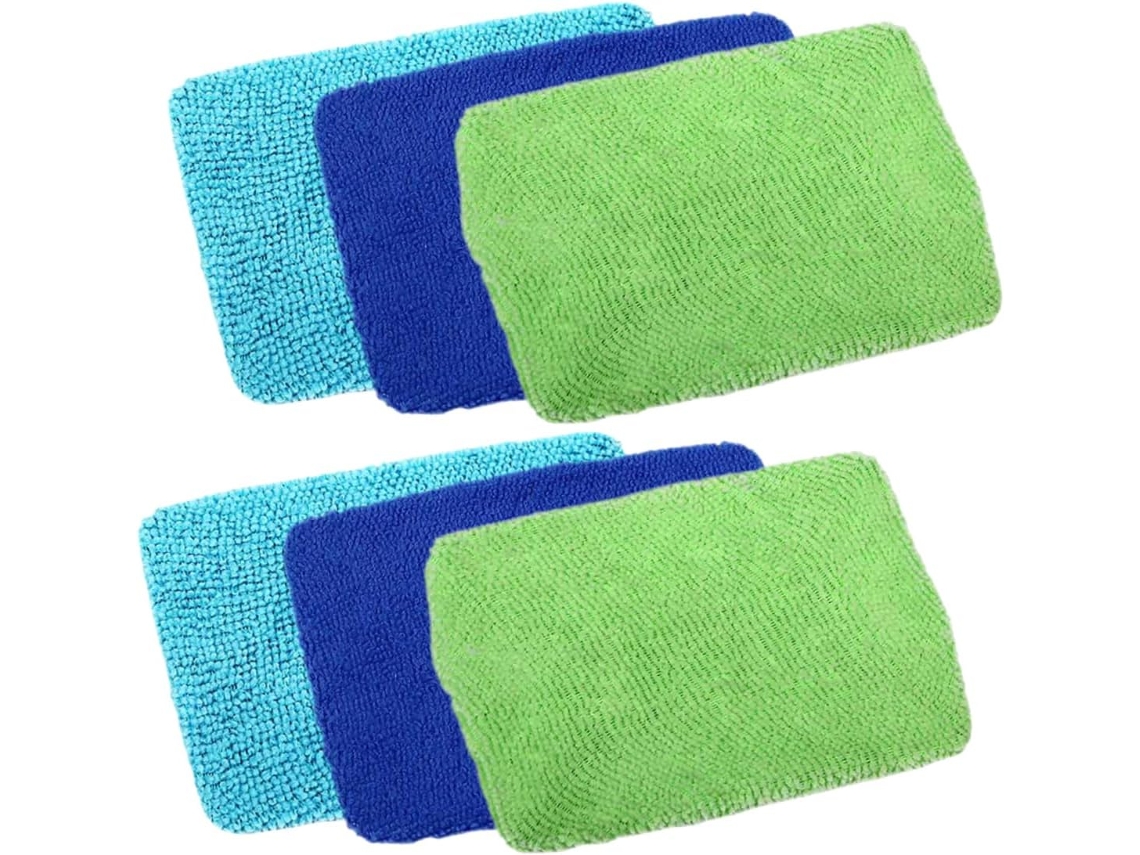 Juego de 6 paños de microfibra lavables para limpiar parabrisas, ventanillas y otras piezas del coche. Reutilizables. Vayotoy.