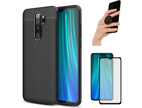 Carcasa, Protector y Popsocket Xiaomi Redmi Note 8 Pro Rugged Leather Negro