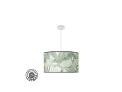 Colgante Moda 3xe27 Blanco/hoja Verde Regx50x50cm C/difusor