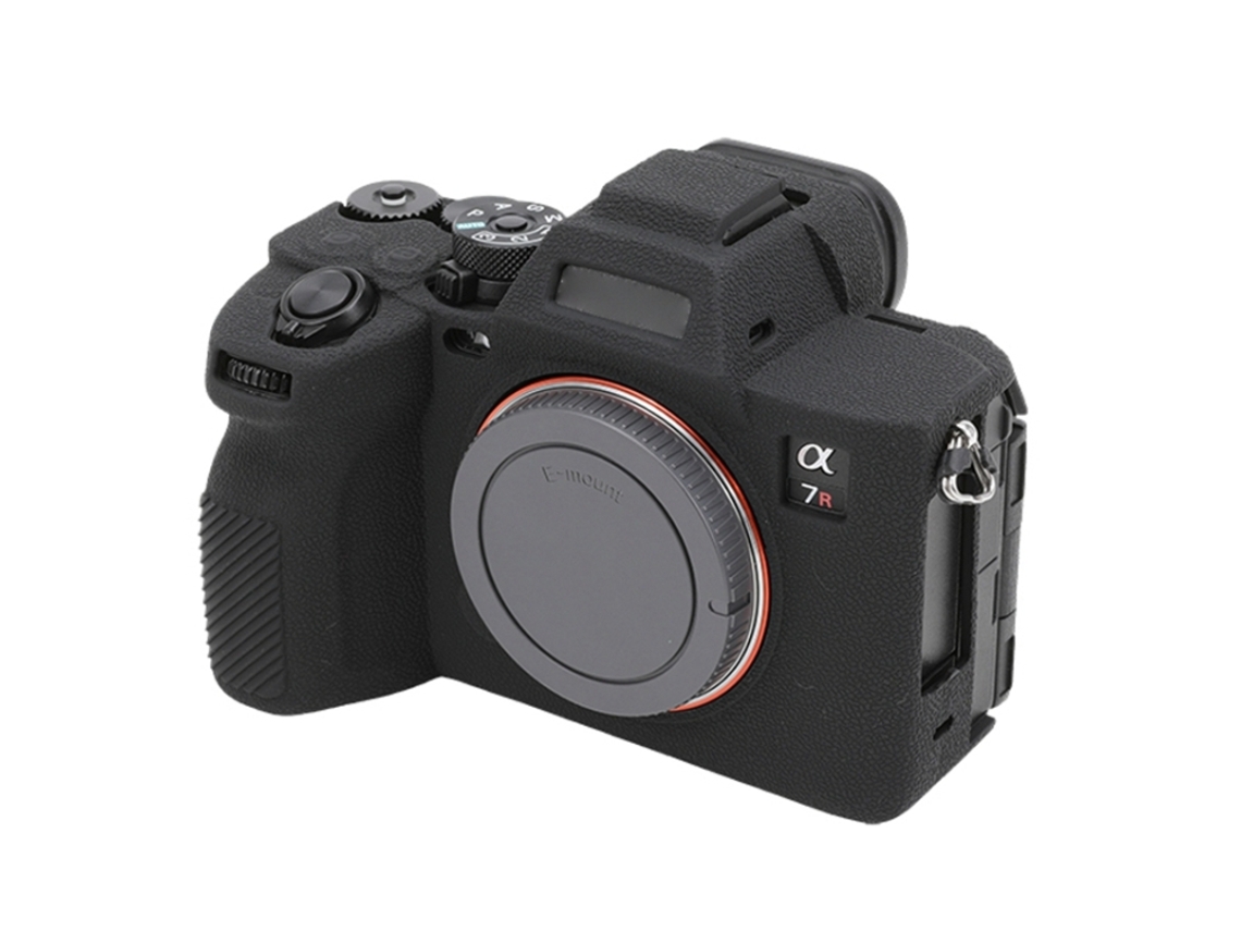 Funda protectora de silicona suave con textura de lichi para Sony Ilce7rm5/A7r5, color negro, Zruxe
