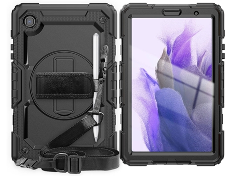 Carcasa + Protector de Pantalla + Soporte Tablet Samsung Tab A7 Lite (Samsung Tab A7 Lite - 8.7'' - Negro)