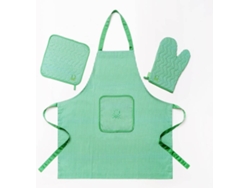 Delantal BENETTON y Set 3 Piezas Algodón (30x25) Verde