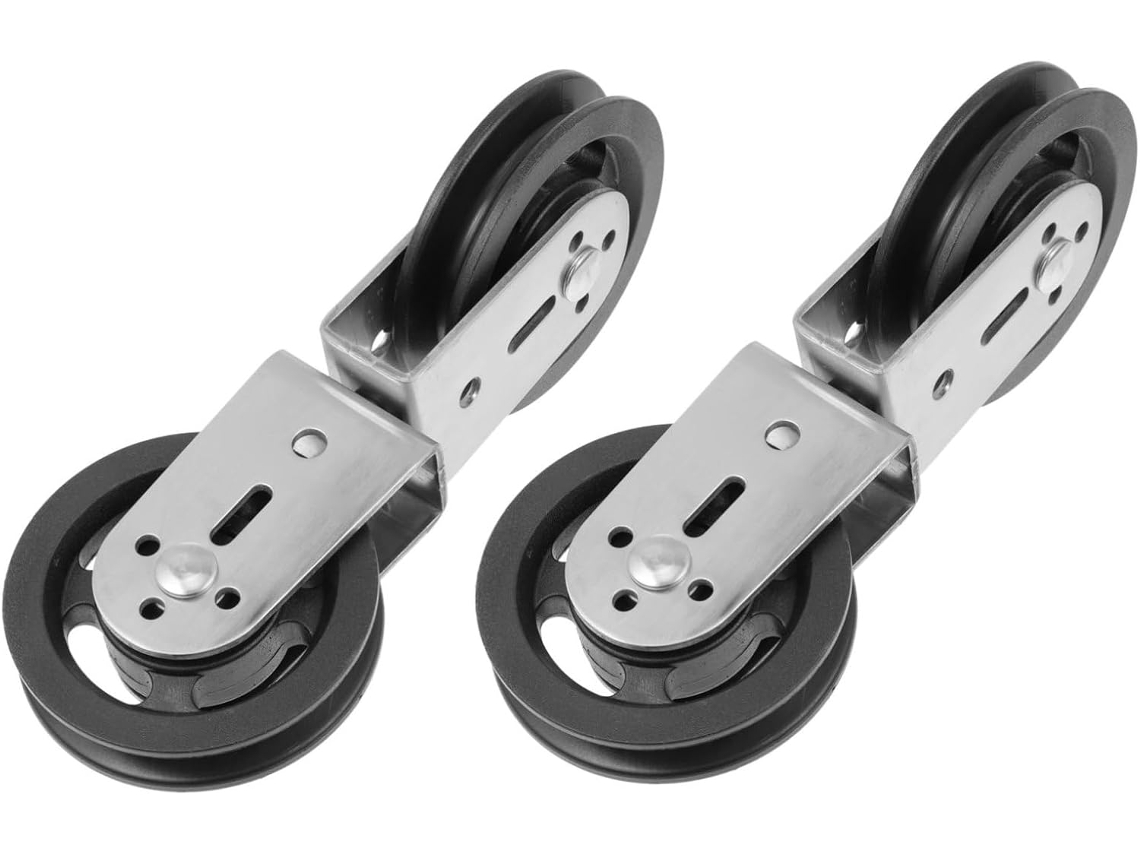 Juego de 2 poleas dobles silenciosas para equipos de gimnasio, sistema de poleas con cables.