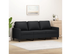 Sofá de 3 plazas 180 cm Piel sintética negra DKD HOME DECOR
