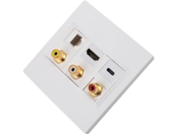 Placa De Pared Con Interfaz Multimedia Hd, 6 Puertos Usb C Cat6, Compatible Con Un