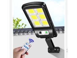 Farola Solar Led Para Exteriores, Ideal Para Jardín, Con Control Remoto, 120 Cob, Color Negro, Sznlarge, 6 Lados.