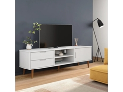 Estantería/Mueble de TV Molde 158X40X49 Cm Pino Macizo Blanco