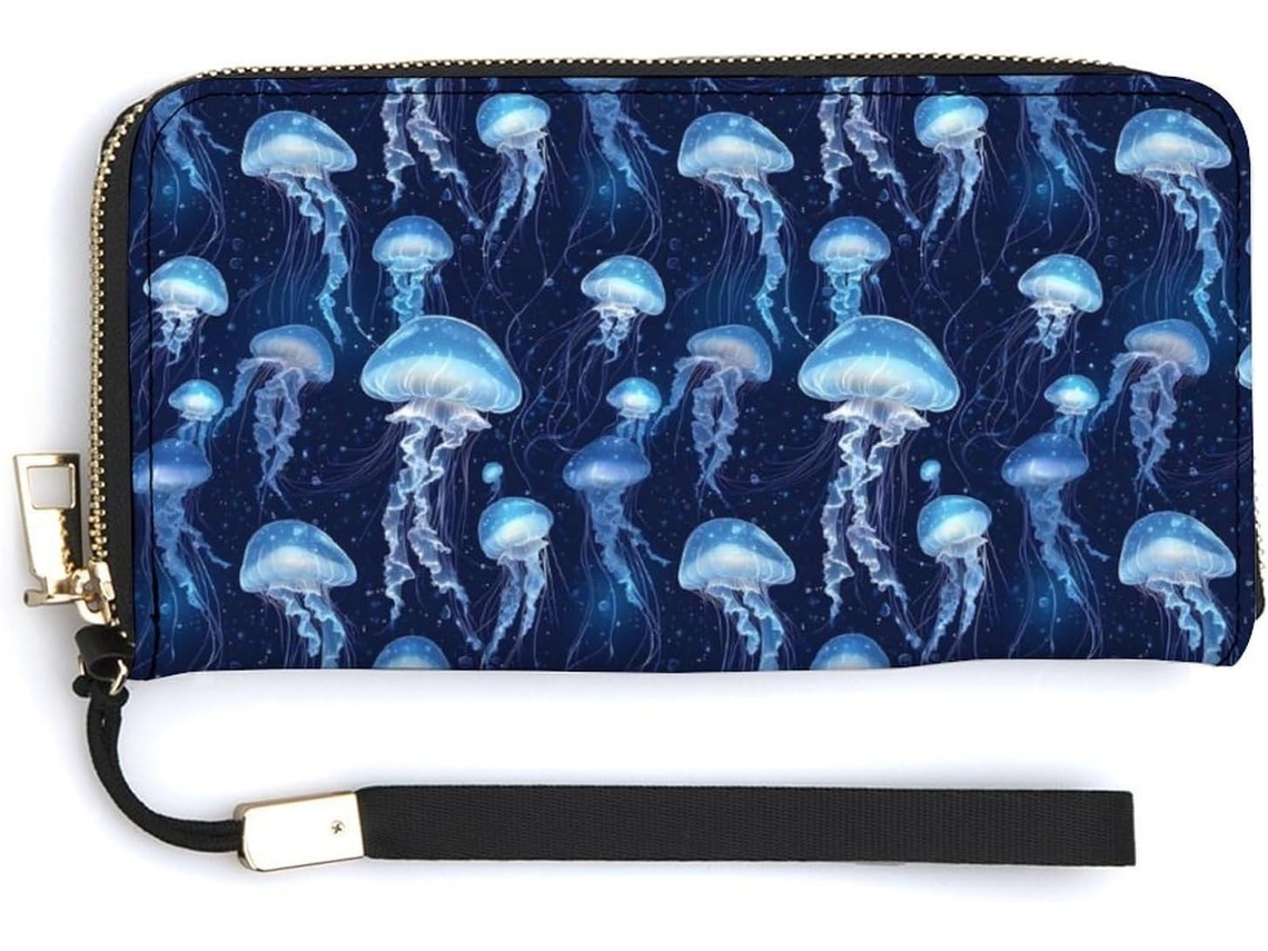 Cartera Cuero Con Cremallera Para Mujer Diseño Estampado