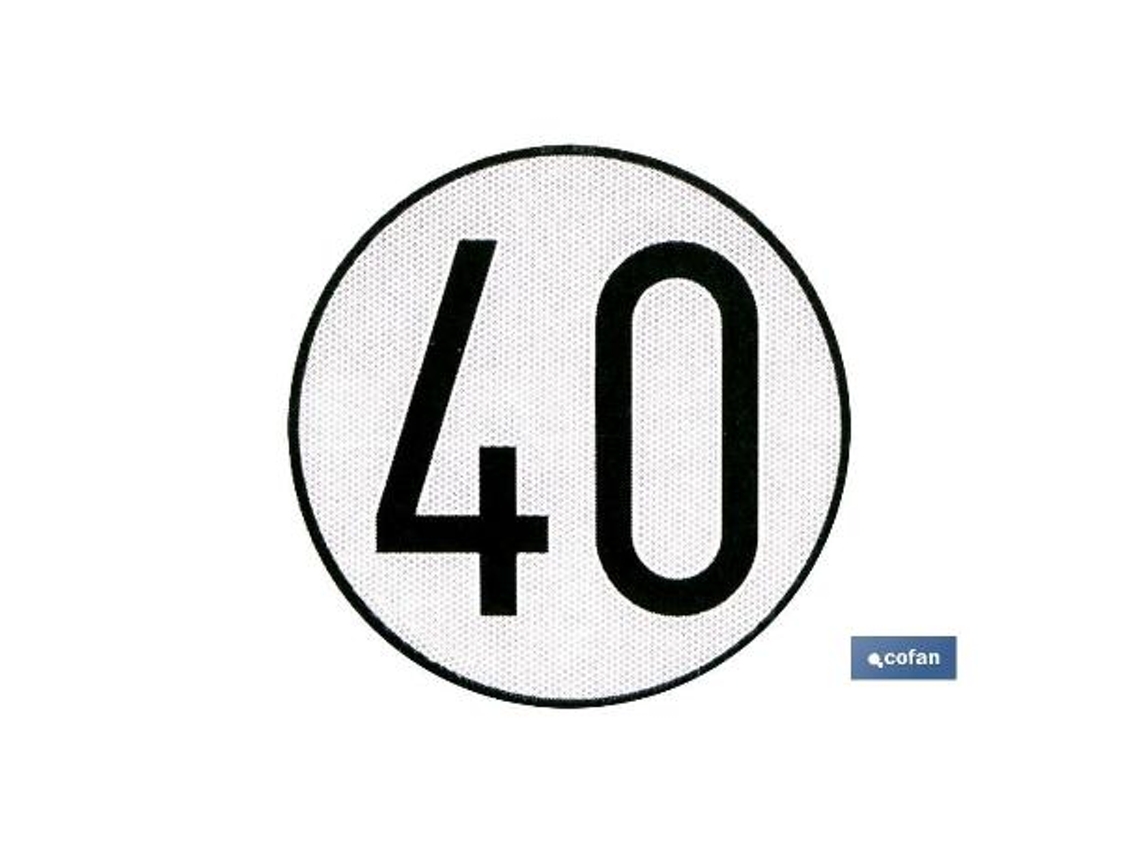 Placa de velocidad homologada 40