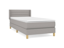 Maison Exclusive - Cama Box Spring Con Colchón Tela Gris Claro 90x200 Cm