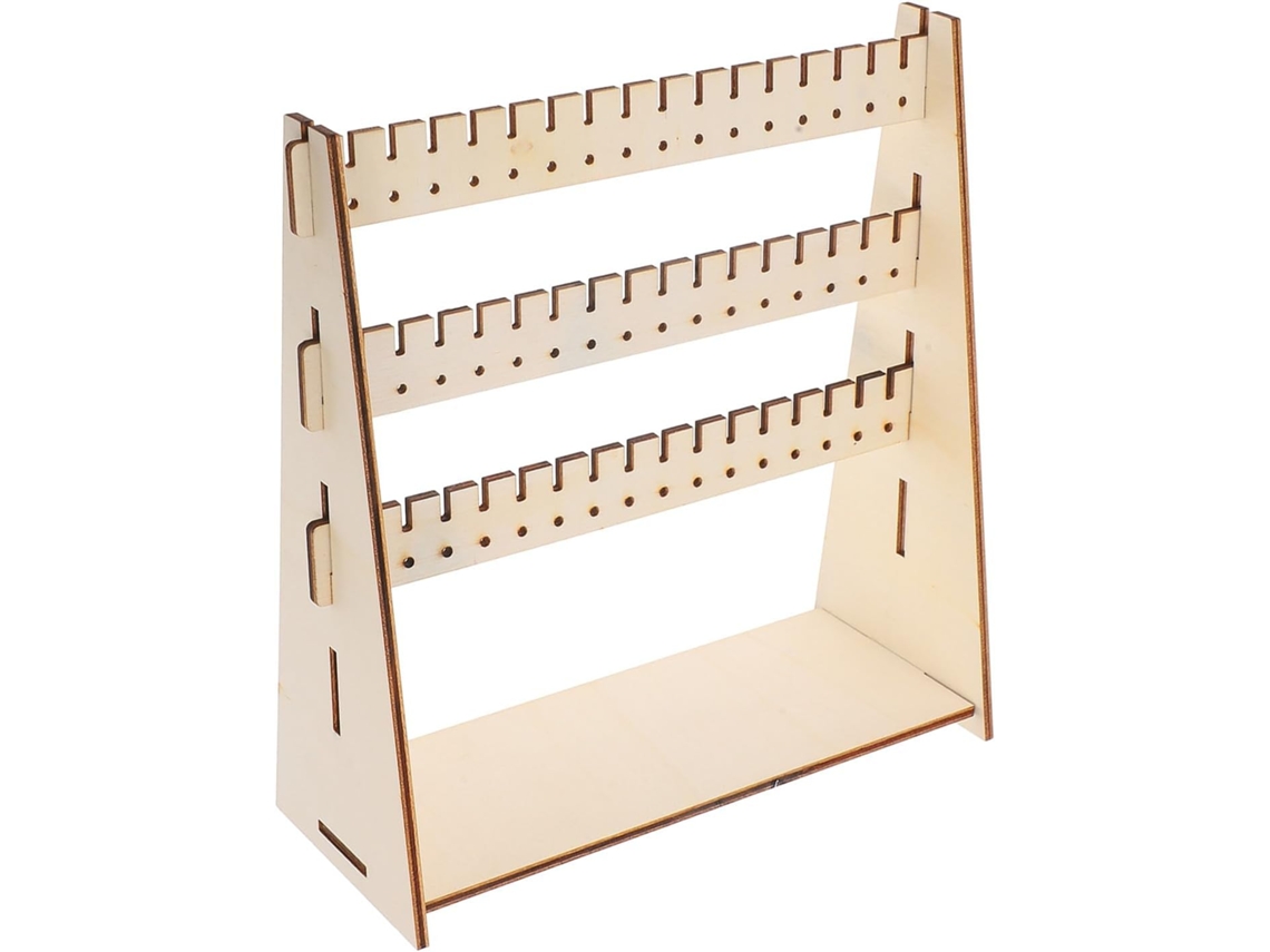Soporte Pendientes Estructura Madera Beige Desmontable Diseño Multifuncional Varios Niveles Organizar Exhibir