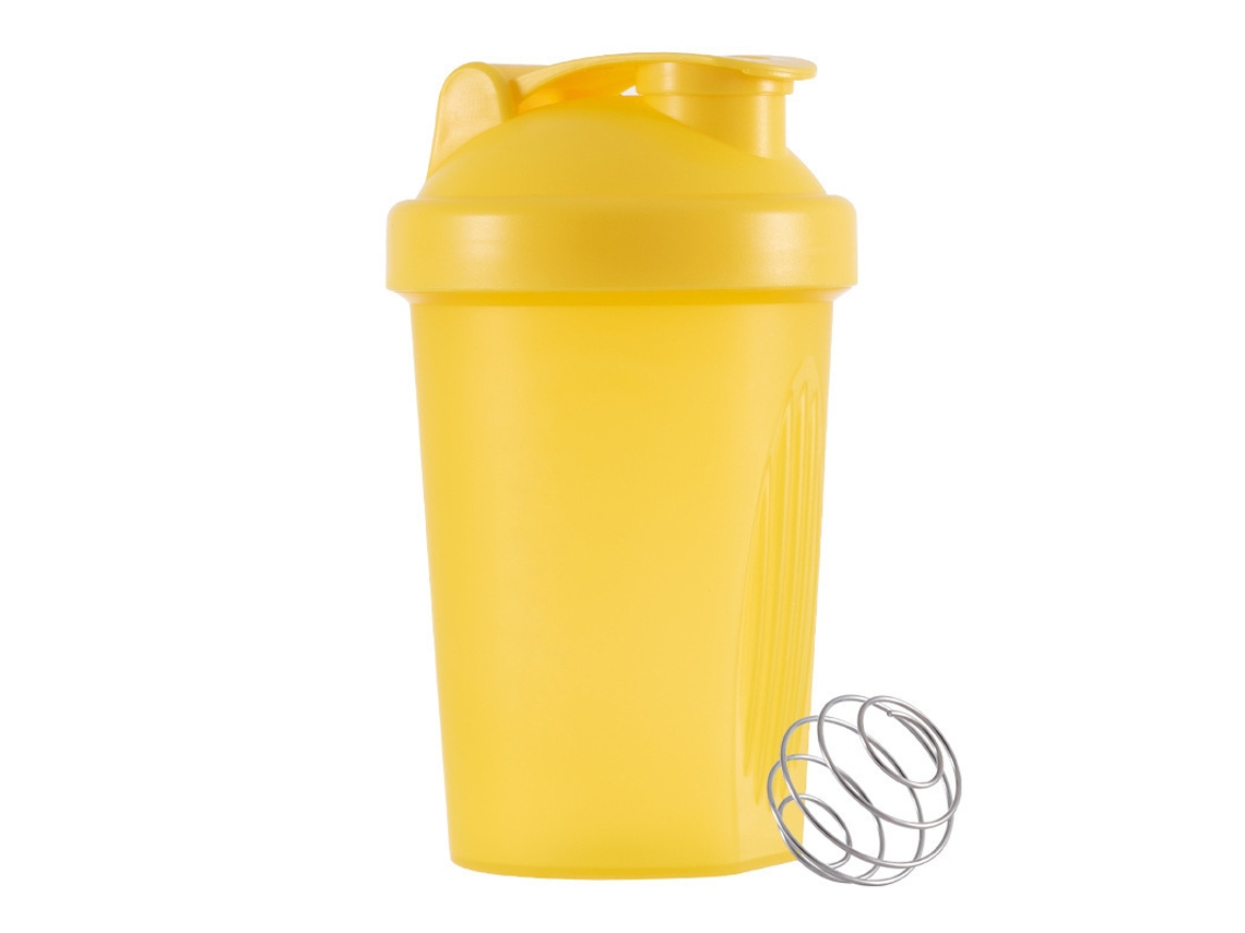 Vaso mezclador portátil amarillo Mdug para claras de huevo y mantequilla, ideal para el gimnasio y actividades al aire libre, fabricado en material PE.
