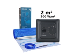Kit de calefacción eléctrica por suelo radiante de 2 m², 200 W/m², termostato Mst 10 Grand Meyer
