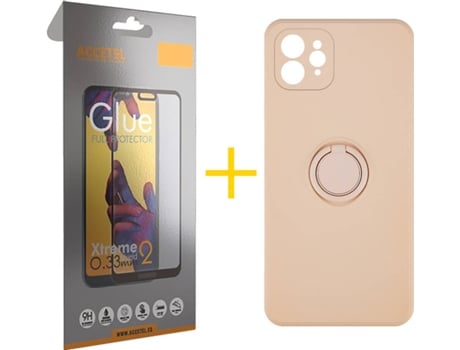 Carcasa + Protector de Pantalla para iPhone 12 Pro Max ACCETEL Rosa Pastel