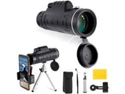 Telescopio monocular 40x60 con prisma Bak4 HD de doble enfoque y brújula para baja visión, visión diurna y nocturna, trípode Gusshious.