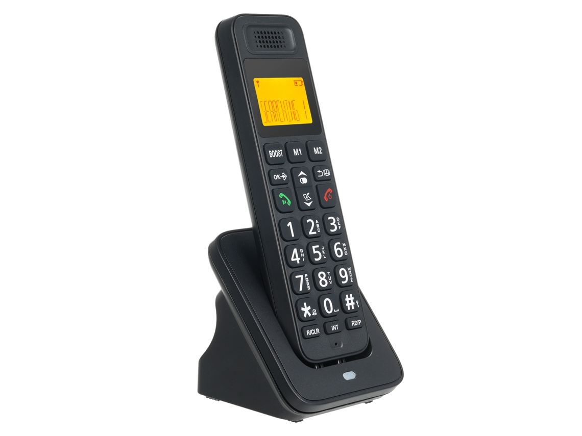Teléfono Inalámbrico Expandible Con Display Lcd, Id De Llamada, 50 Memorias Y Manos Libres Para Hogar Y Oficina - Negro