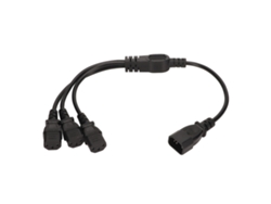 Cabo De Alimentação Iec 320 C14 Macho Para 3 X C13 Fêmea Divisor Y Universal 1 Para 3 Adaptador