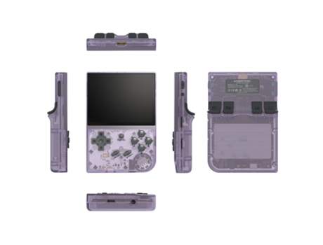 Consola de juegos portátil ANBERNIC RG35XX 3.5 pulgadas IPS Pantalla completa Linux 64128GB Tarjeta SD Púrpura Transparente