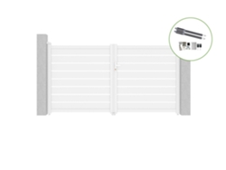Portón abatible 3m VOGEL H.160cm aluminio blanco motorización RANGER B150 CASANOOV