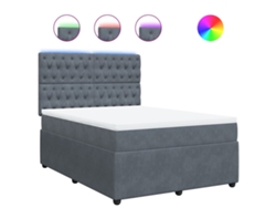 Maison Exclusive - Cama Box Spring Con Colchón Terciopelo Gris Oscuro 140x190 Cm