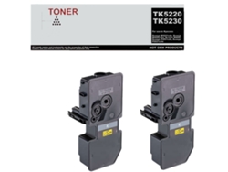 Tk5220 Tk5230 Pack de 2 Tóner Negro Compatible Con Kyocera Tk52200k Tk5230k Genérico