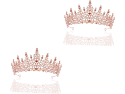 Corona De Boda De 2 Piezas Y Tiara De Cristal Para Cumpleaños Y Accesorios De Fiesta