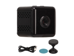Minicámara inalámbrica wifi 1080p con visión nocturna y detección de movimiento para seguridad del hogar.