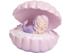Lámpara De Noche De Sirena En Concha Marina De Resina Compacta, Lámpara De Noche Decorativa Rosa Y Morada, Función