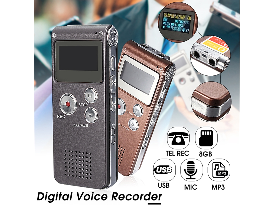 Lápiz Grabador Digital De 8 Gb Con Reproductor De Mp3, Batería De Litio Integrada Y Altavoz.