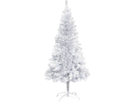 vidaXL Árbol de Navidad artificial con soporte plateado PET 150 cm