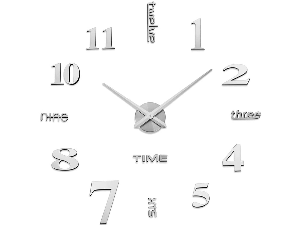 Reloj de pared DIY 3D, efecto espejo, decoración moderna y elegante Kofihety