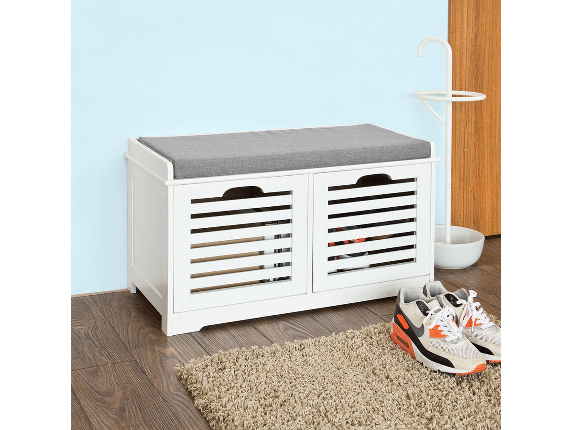 Banco Armario de Zapatos SOBUY Blanco (71x43x34cm)