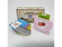 Máquina de tarjetas bilingüe Flash Pt/en Hexinyigjly 224 palabras, recurso educativo para niños de 2 a 7 años, color rosa