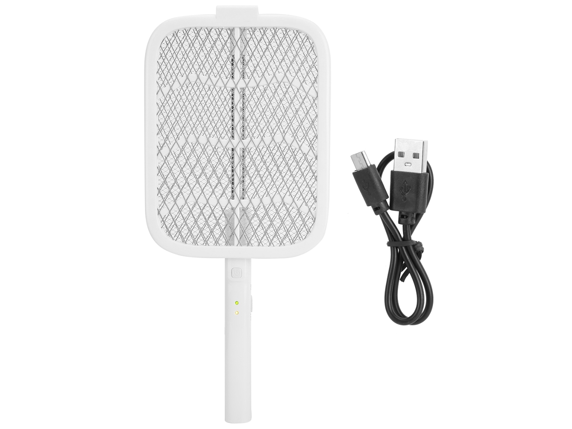 Matamosquitos eléctrico plegable con recarga USB, color blanco