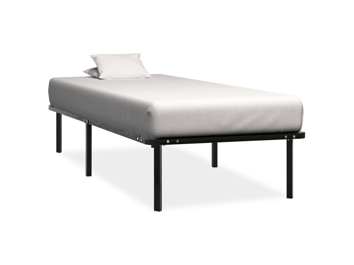 Estructura De Cama Sin Colchón Metal Negro 90x200 Cm