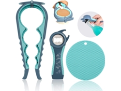 Abrelatas 5 En 1 Para Maos Fracos Y Personas Con Artritis, Soporte De Goma Antideslizante