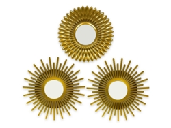 Juego De 3 Espejos De Pared Redondos Decorativos Linjou Para Sala De Estar Y Dormitorio - Regalo Original