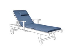 Almofada Para Espreguiçadeira Beliani Toscana/java/amantea Premium De Poliéster Azul 58x189x5