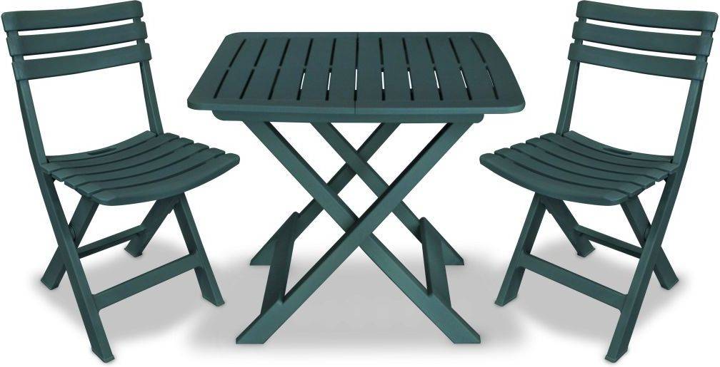 Mesa Y Sillas vidaxl bistro de 3 piezas verde plegables pzas 2