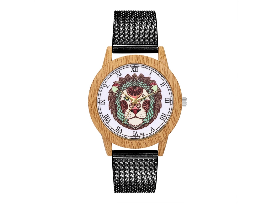 Reloj De Pulsera Analógico Unisex De Aleación Con Esfera Redonda, Movimiento De Cuarzo, Color Negro.