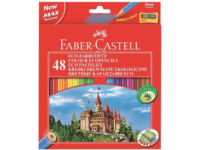 Lápiz de Color FABER-CASTELL Ecolápis (Conjunto 48 Unidades)