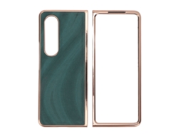 Capa De Telefone Para Samsung Galaxy Z Fold 4 Couro Sintético Anti-risco Protetora De Pasta Dobra Verde