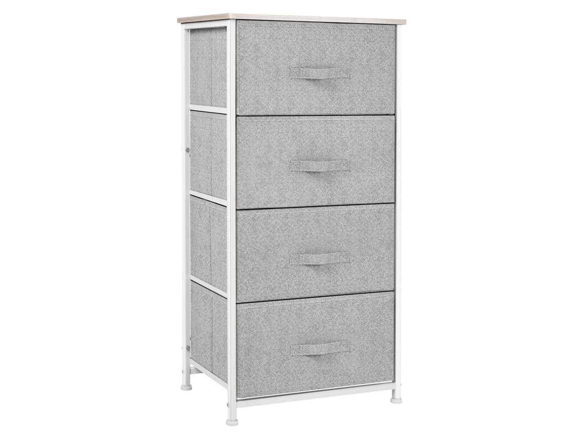 Cómoda De Tela , Mueble De Almacenamiento De 4 Cajones, Dimensiones: 45 Cm De Largo X 30 Cm De Ancho X 92 Cm De Alto, Estructura Metálica.