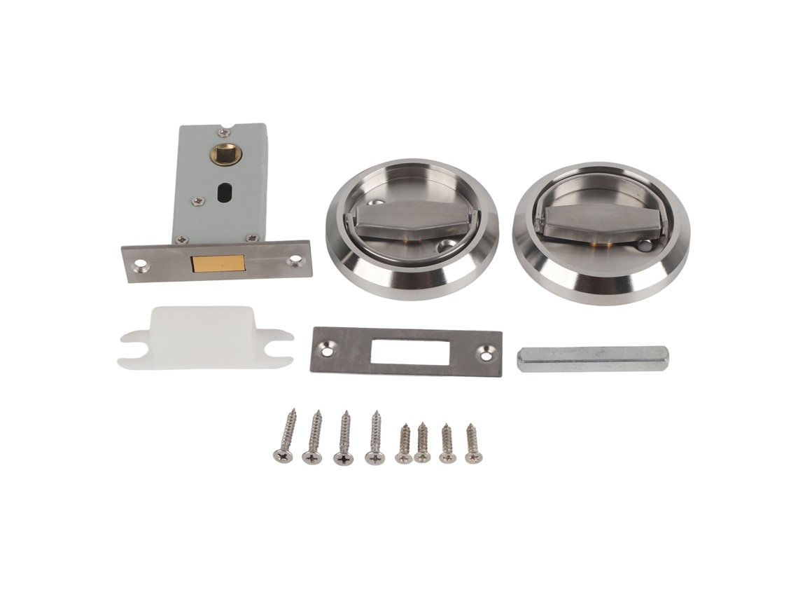 2026 Store-cerradura De Puerta De Baño Hogar De Doble Lado Con Manija Anular Acero Inoxidable 304 (plata Con Cerradura)