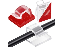 50 Mini Clips Autoadhesivos Para Cables De Exterior, Transparentes, Para Luces Decorativas Navideñas.