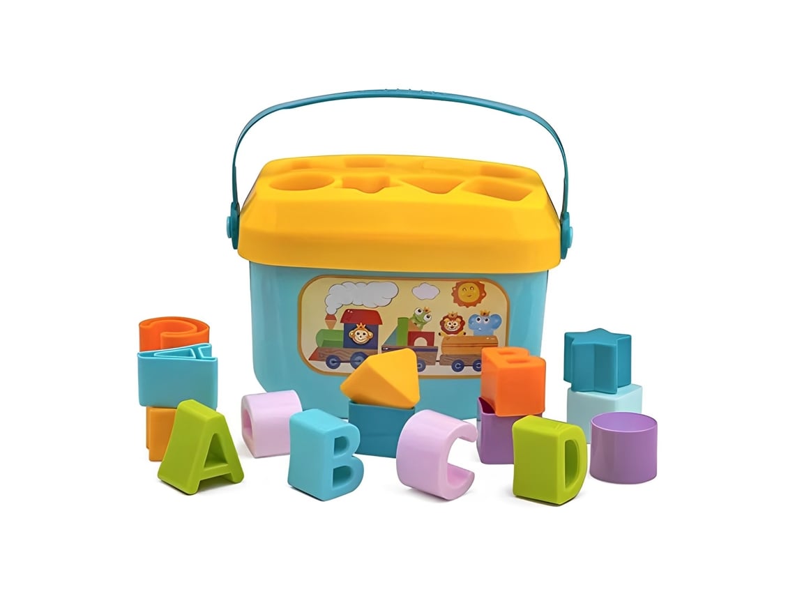 Brinquedo Educativo – Blocos Encaixe Formas, Estimulação, 6+ Meses