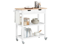 Carrito de Almacenamiento SOBUY FKW68-WN (MDF y Madera de Pino - 85x39x90 cm)